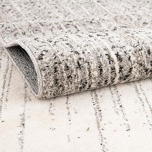 Image of Unique Loom Del Mar Collection Area Rug - Jennifer (4' 1 inch Round, Gray / Black)