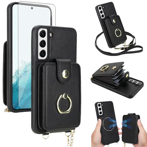 Coque Samsung S22+ 5G étui portefeuille en cuir magnétique haut de gamme