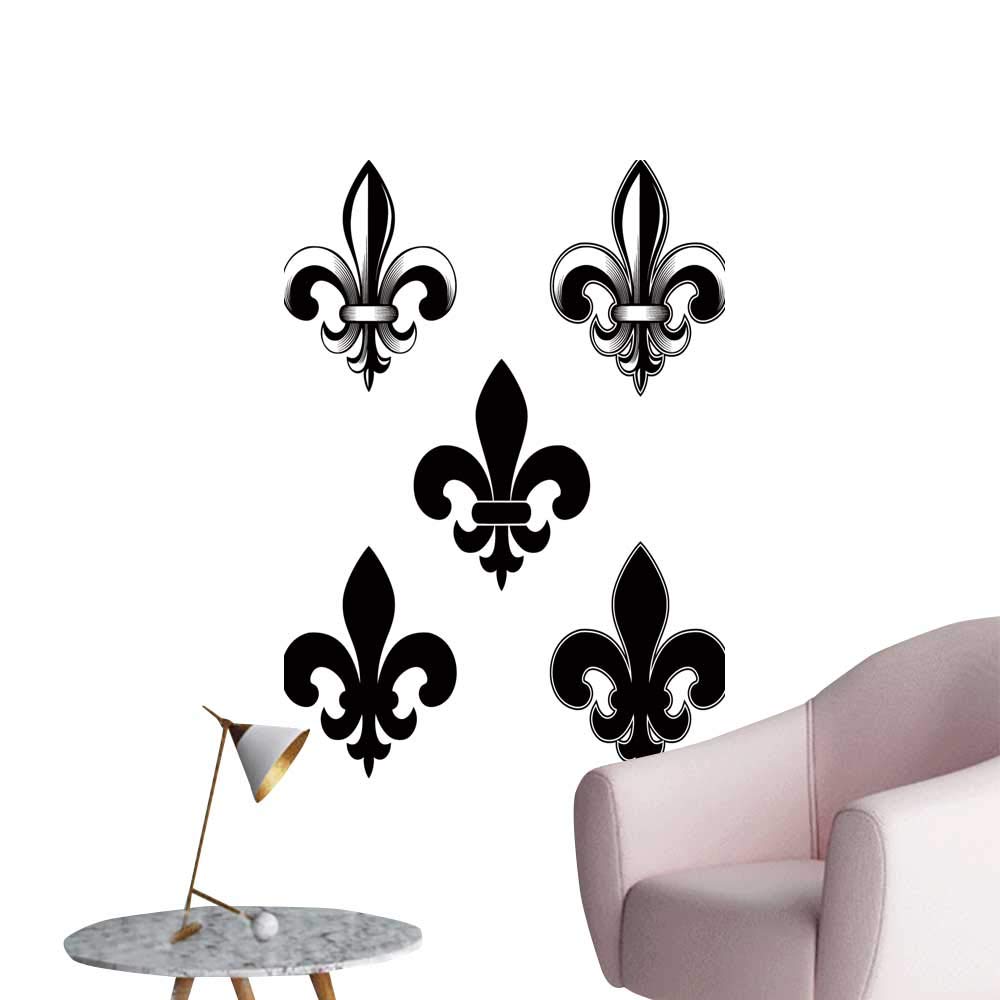 Septsonne Vinyl Artwork Lily Flower Heraldi Emblem Royal Fleur De Lis Fleur De Lys Symbol Set Easy To Peel Easy To Stick 32 W X 60 L Buy Online In Macau At Macau Desertcart Com