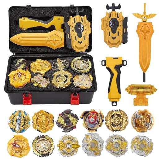 3T6B Conjunto de Peonzas Juguetes con Estuche Portátil, 12 Nuevo Nado Spinner con 2 Turbo Burst Launcher, con Gyro Spinning Pocket Box