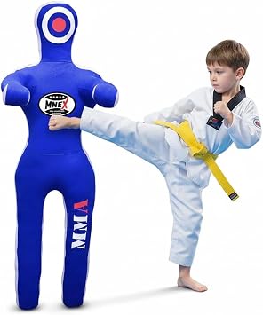 MNEX Pro Fighting Wrestling Dummy Grappling Dummy - 1.5m/152.4cm 1.8m/182.9cm Jujitsu BJJ Dummy MMA Pacifier Judo Karate Fighting Dummy Unfilled - Black 6ft/72"