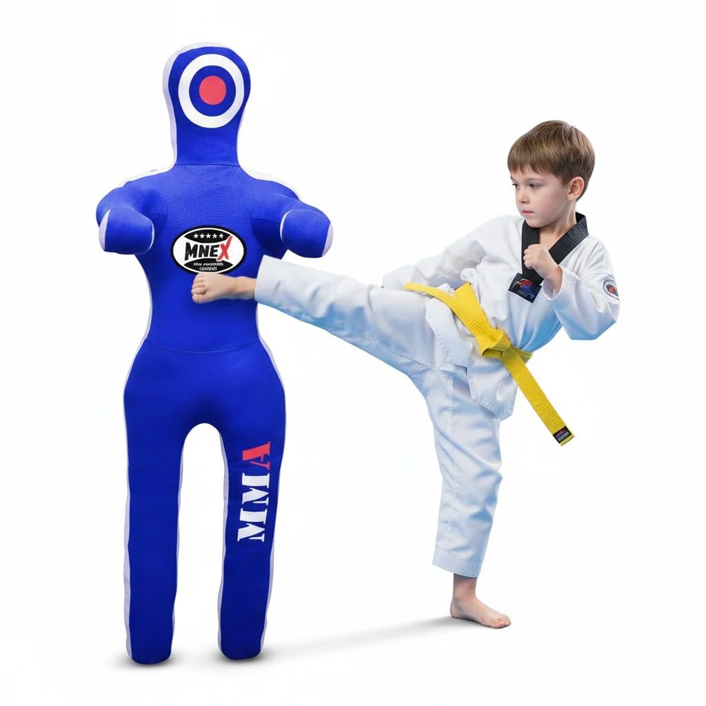 MNEX Mannequin de lutte professionnelle pour lutte – 1,5 m/152,4 cm/1,8 m/182,9 cm Jujitsu BJJ MMA, judo karaté – Noir 1,8 m/182,9 cm