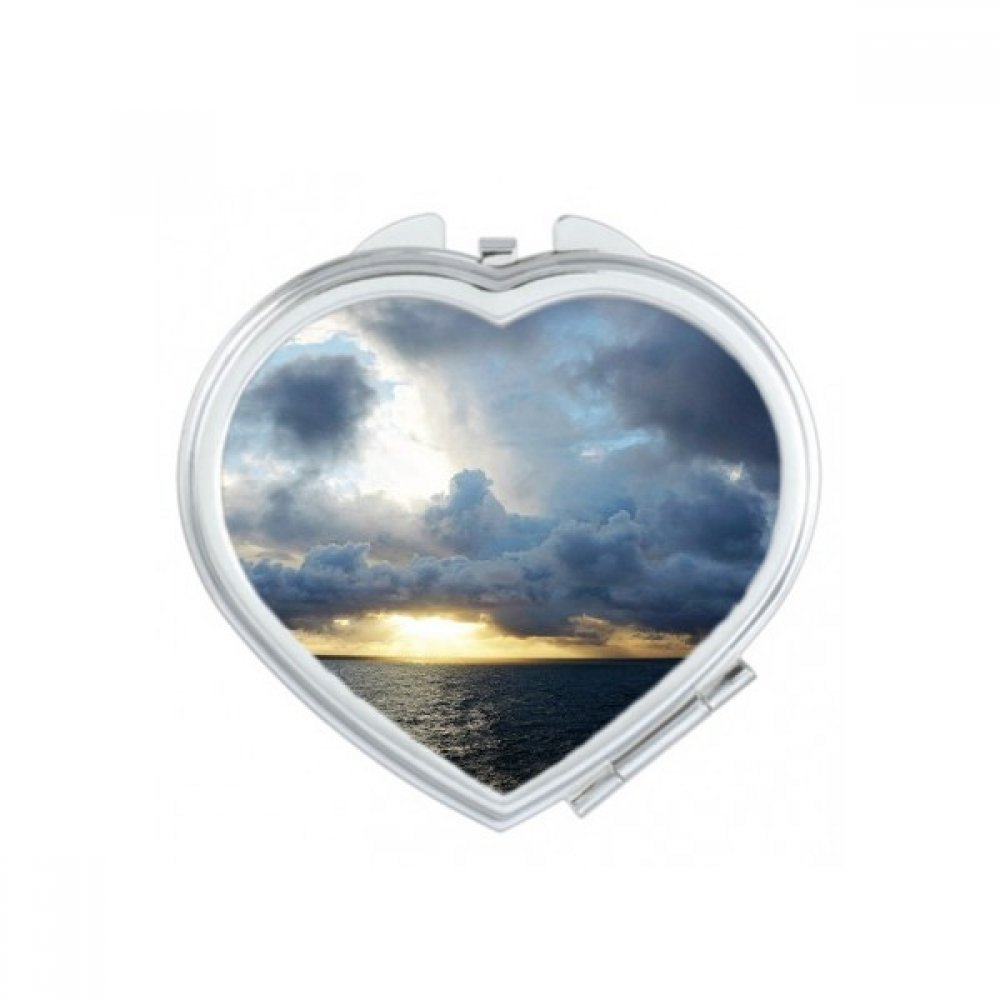 Miroir de maquillage coeur océan dark, le petit cadeau mignon et portable pour femme