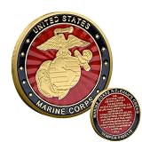 USMC Prayer Coin, Marine Corps Gifts for Men USMC Challenge Coin for Marine Veteran