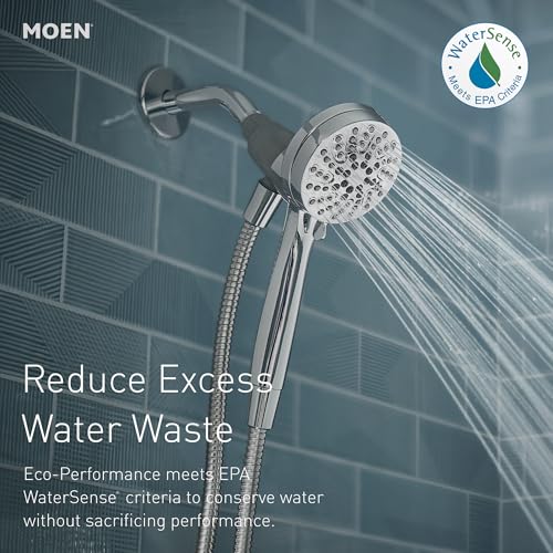 Moen Matte Black Engage Magnetix 3.5-Inch Six-Function Eco-Performance Handheld Showerhead with Magnetic Docking System, 26100EPBL by Moen - Image 4