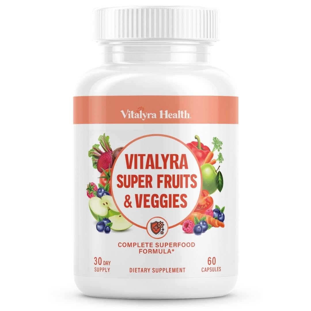 Vitalyra Super Fruits & Veggies - Fruit & Vegetable Supplement Capsules 60 Count (Pack of 1)