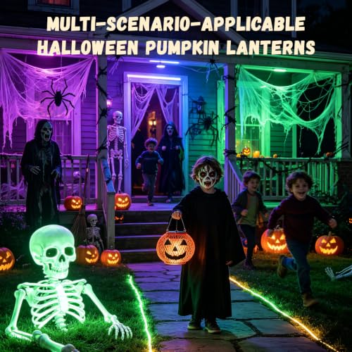 Halloween Outdoor Solar Pumpkin Decor Hanging Lantern Lights Outdoor Decor - image 6