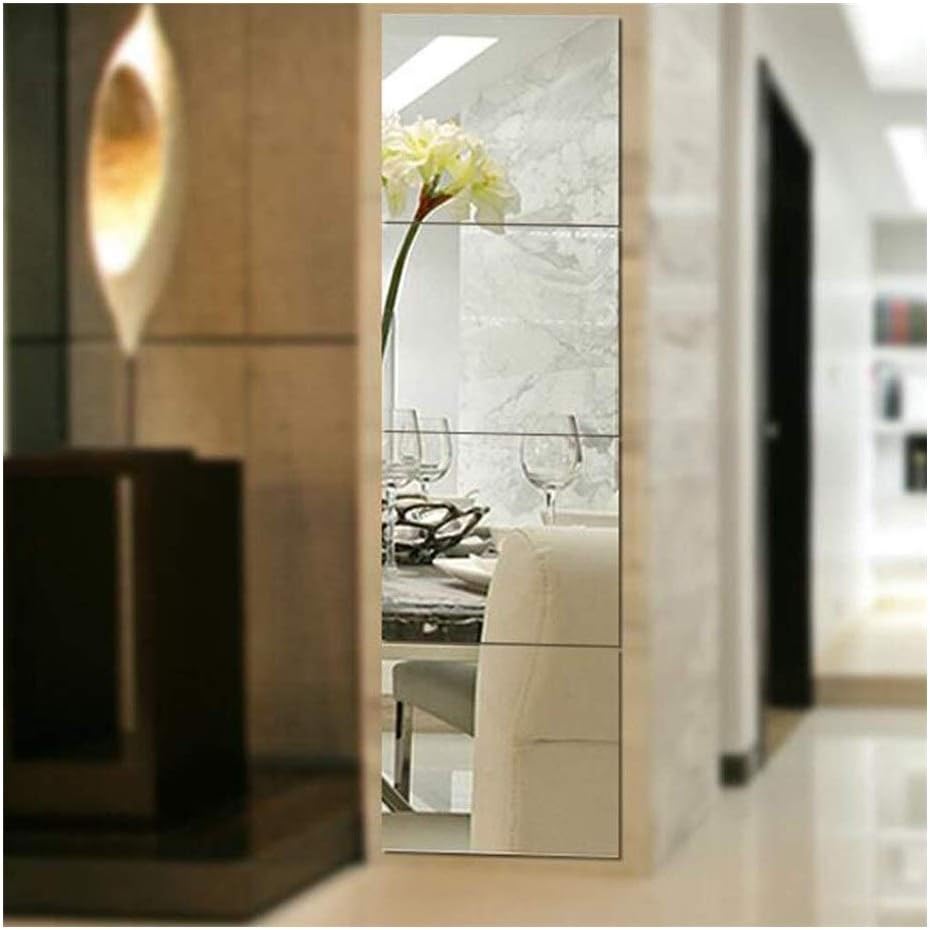 Wall Hanging Mirror Simple Floor Mirror Dual-use Fitting Mirror Full-Length Mirror Floor Mirror DIY Stitching Paste 30cmX30cm AN1021 910
