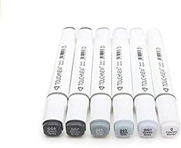 BEMLP 6 Colors Grayscale Art Marker Pen Double-Ended Sketch Markers Alcohol Based Ink Neutral Gray Tones Art Supplies 6 Colors Green gery style