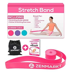 Zenmarkt-Stretch-Bands-for-Dancers-and-Gymnasts-Exercise-Bands-for-Dance-Ballet-Gymnastics-Cheerleading-Pilates-Training-Stretching-Band-Dance-Stretch-Bands-for-Flexibility-Ballet-Barre-E-Book Zenmarkt Stretch Bands for Flexibility and Strength - Ballet Stretch Bands Ideal to Have as Dance Equipment in Every Competition - Suitable for Gymnastics, Cheerleading, and Pilates Training(Pink)
