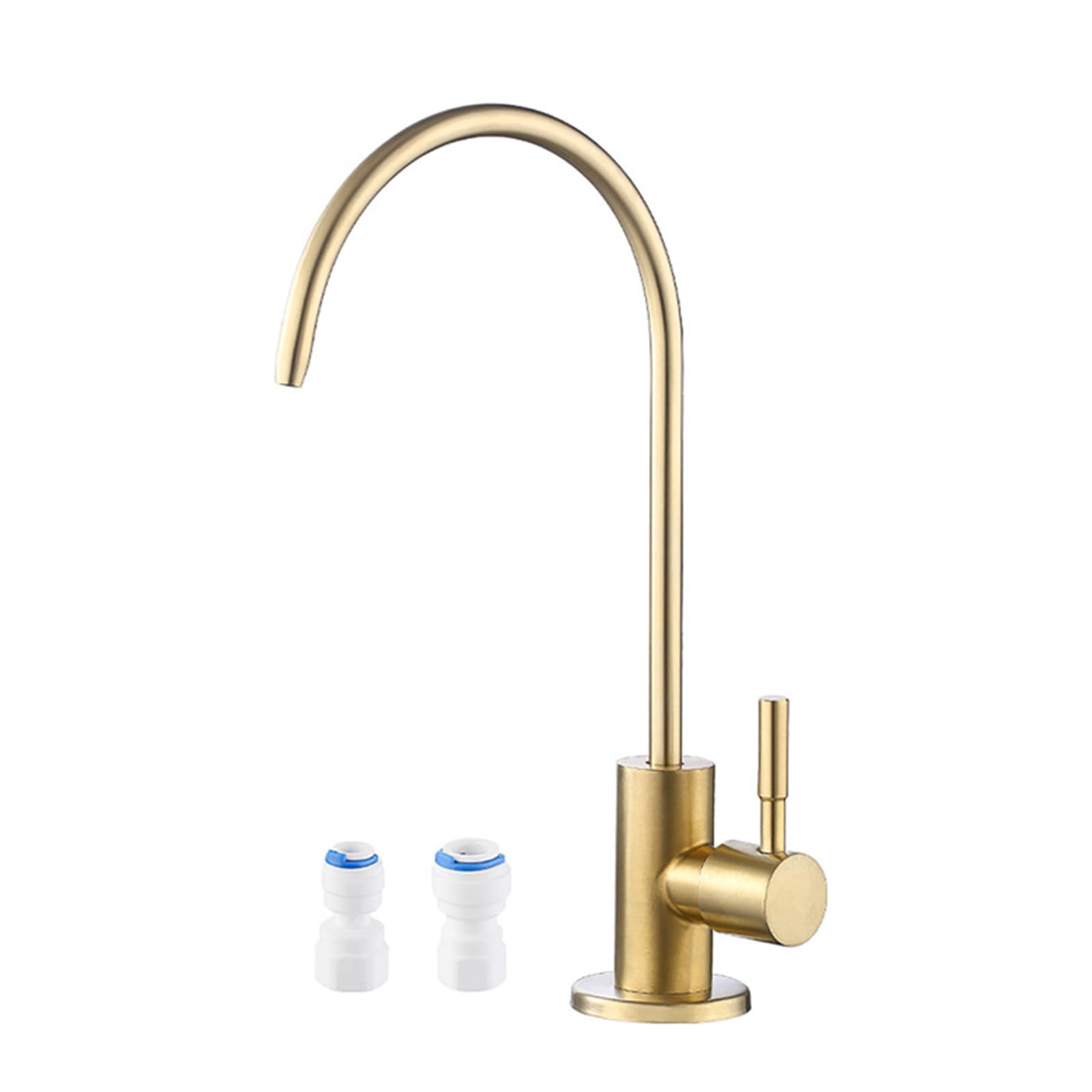 Robinet col de cygne doré de cuisine au design luxe avec filtre
