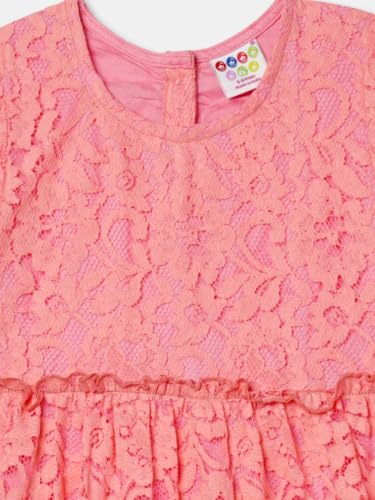 Image of ZION Girls Lace Dress with Bell Sleeves & Ruffles | Perfect for Every Occasions | 2-14 Years, Multiple Colors