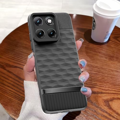 Image of Pikkme Back Cover for Motorola Moto Edge 70 Fusion 5G Camera Protection 3D Hexa Cube Design Silicone Protective Bumper Case (Black)
