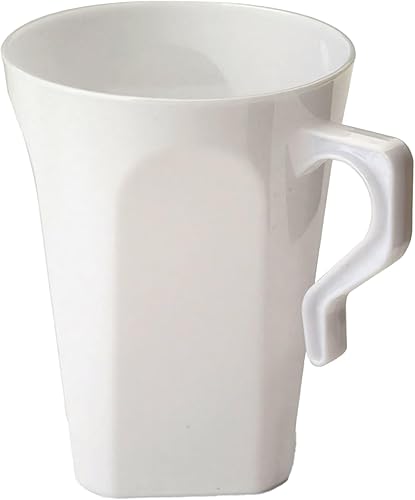 Miniatura 2 de Bluesky Trading Simcha Collection - Tazas de café cuadradas blancas (paquete de 8) – 8.5 onzas – Vasos de plástico elegantes y duraderos, perfectos