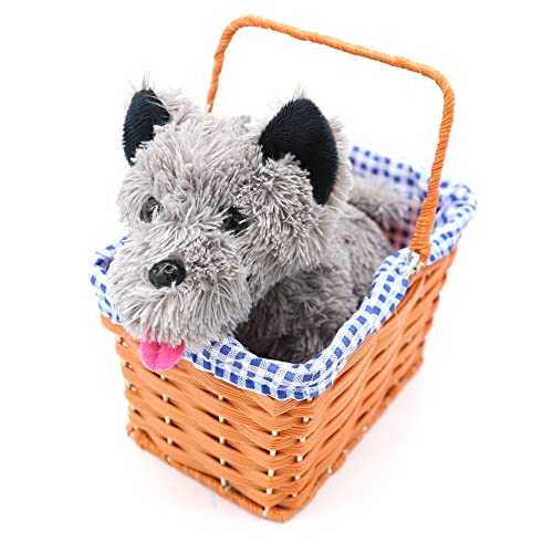 I LOVE FANCY DRESS Kansas Girl Süßer Hund im Korb, Kostüm-Zubehör, grauer Terrier, Plüschspielzeug, Hundespielzeug Toto – perfekt für Kostümwoche