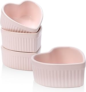 VanEnjoy Pink Heart Ramekins Set