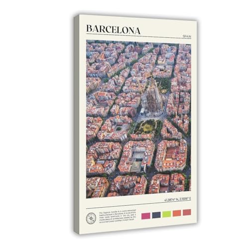 Barcelona Sagrada Familia Aerial Eixample City Catalonia Spain Art Poster
