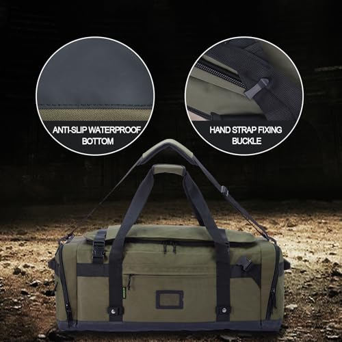 Large Duffle Bag for Travel - Men & Women, Foldable Gym Duffle Backpack, Heavy Duty Tactical Military Canvas Duffel Bags, Extra Big Carry On with Shoe Pockets, Waterproof (80L/103L)2
