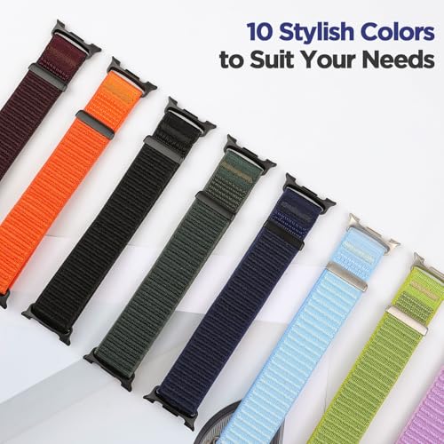 Image of Nylon Loop Straps Compatible with Samsung Galaxy Watch 8 Strap 40mm 44mm, Fabric Sport Bands for Galaxy Watch 8 Classic Band 46mm, No Gap Wristband with Metal Connector