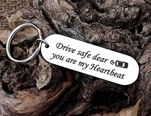 Image of Customize Personalized Laser engraved Drive Safe Keychain Gifts for Husband Dad Boyfriend Valentines Day Father's day Birthday