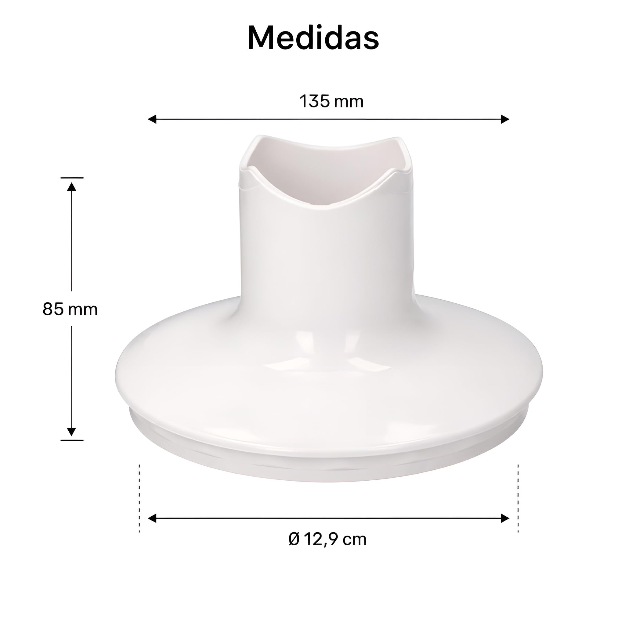 MIRTUX Kit di 1 Coperchio tritacarne Compatibile con Braun (500 ml e 1000 ml) - Modello BR67050135 - Misure 135 x 135 x 85 mm - Adatto al Vetro: Ø12,9 mm