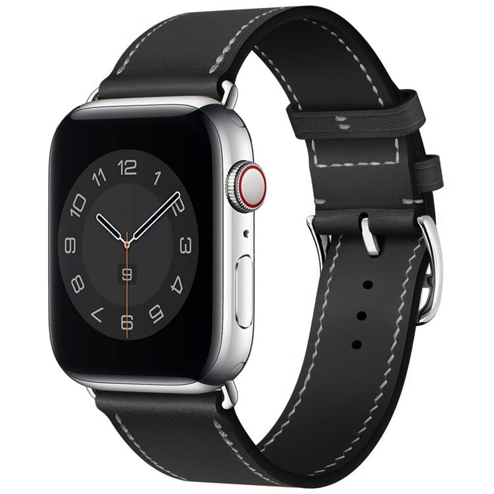 Sounce Compatible for Watch Band 38mm 40mm 41mm Adjustable Genuine PU Leather Wristband Loop for Watch Series 7/6 / 5/4 / 3/2 / SE Bands Men Women Black (Watch is not Included) (B0BFLV5K1R) Amazon Price History, Amazon Price Tracker