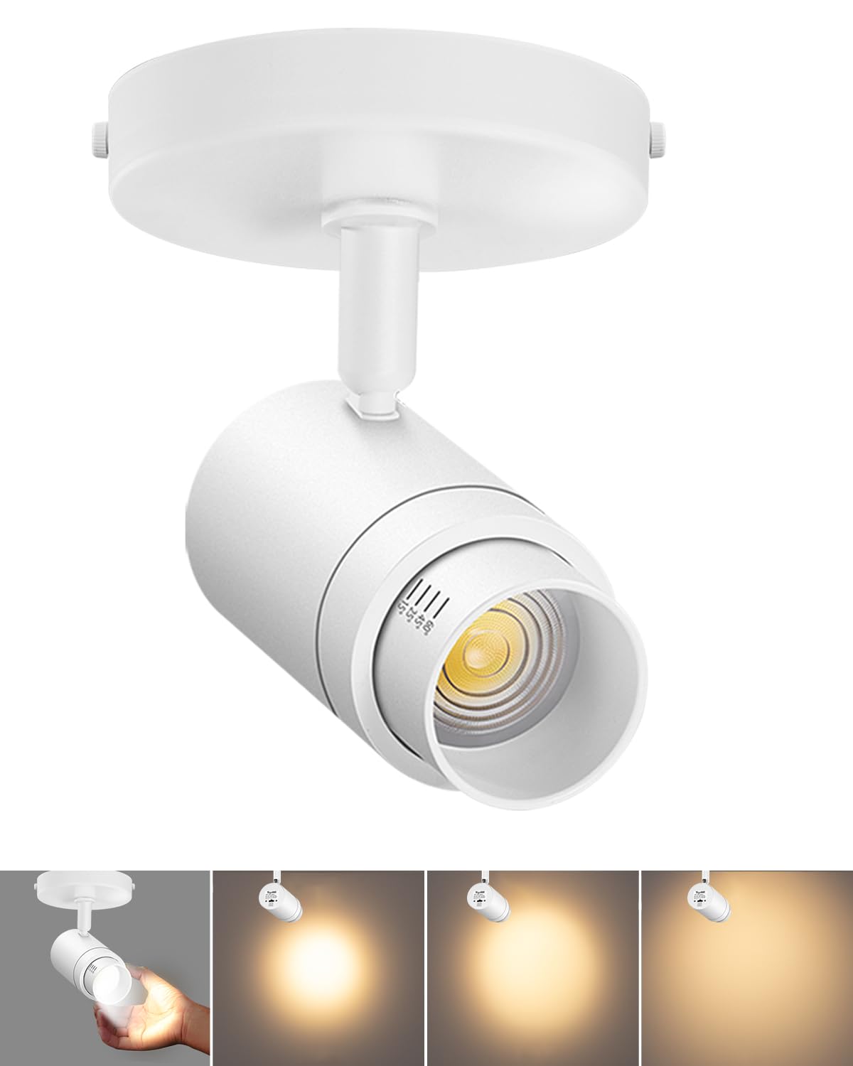 TuyuBEE Zoomable LED Ceiling Spot Lights Indoor Adjustable Ceiling Spotlight Fixture Directional Ceiling Light Dimmable Flush Mount Can Accent