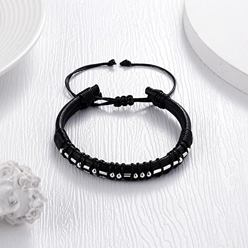 Mens Bracelet Gifts For Him, Leather Bracelets For Mens Gifts Always And Forever Morse Code Bracelets For Mens Jewelry Anniversary Birthday Christmas Valentine's Day Gifts For Boyfriend Husband Fiance #TOP6