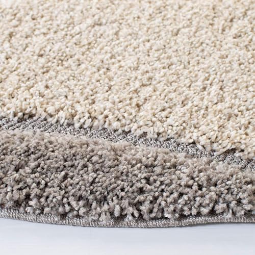 Image of Solid Fluffy Rugs and Carpet for Hall and Drawing Room 5x5 Round M-3