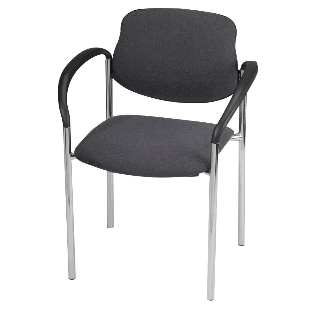 Silla confidente Nowy Styl con estructura de cromo resistente y tapizado antracita 3