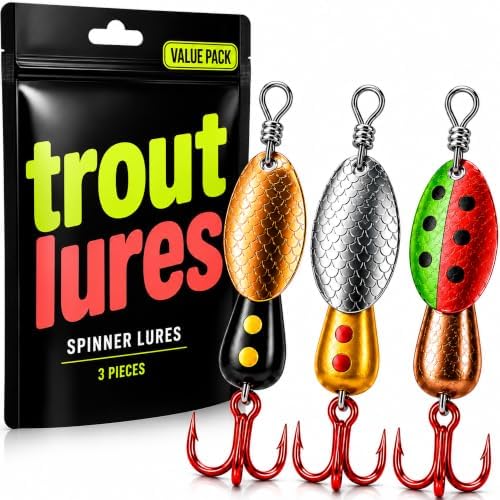 Spinning Fishing Lures for Freshwater – Inline Spinner 3-Pack for...