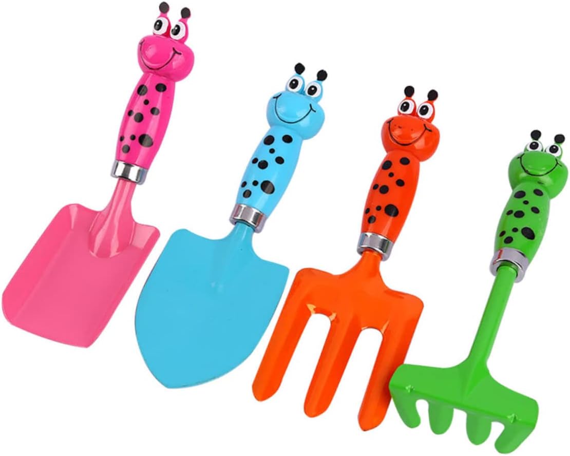 UPKOCH Kids Gardening Tool Set Multi-Function Trowel Shovel and Rake Sturdy and Ergonomic Design for Boys and Girls Gardening Activities Random Color
