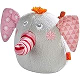 HABA Clutching Toy Nelly The Elephant - Soft Plush Machine Washable Baby Toy with Rattling Noise for Ages 6 Months +
