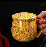 Zeyeo Teeservice Aus Keramik – Reisefreundliche Teetasse Mit Deckel, Henkel Und Teesieb