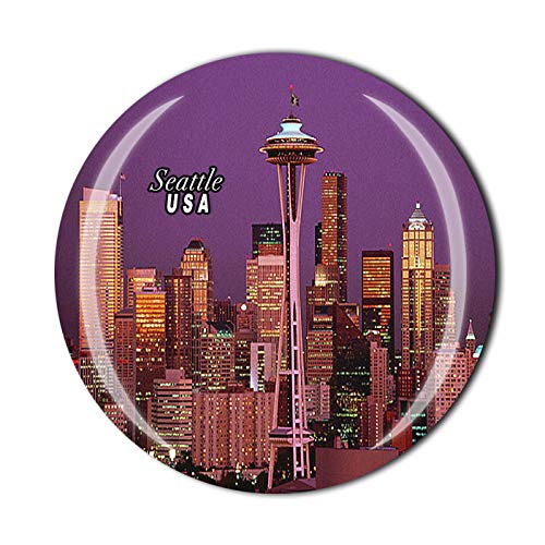 Seattle USA - Magnete per frigorifero da viaggio con souvenir 3D per