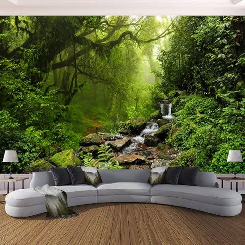 LILOKKO Custom Green Forest Peel and Stick Mural Nature Landscape