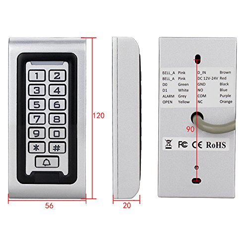 Clavier de contrôle d'accès RFID 125KHz étanche IP68 NN99 avec 10 porte-clés EM - 6