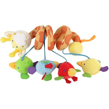 Amazon ベビーベッドおもちゃ ぬいぐるみ ベビーカーおもちゃ 赤ちゃんトイ 可愛い 動物柄 カラフル 目と指先刺激 ふわふわ 安全 無毒 出産祝い ベビープレゼント 出産準備 ベッドメリー モビール ベビー マタニティ 通販