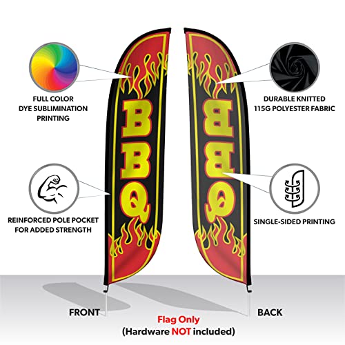 Lookourway Feather Flag - 12Ft Tall Advertising Flag Banner For Business And Events Promotion - Flag Only - Food Themed - Bbq (10M1200051) #TOP1
