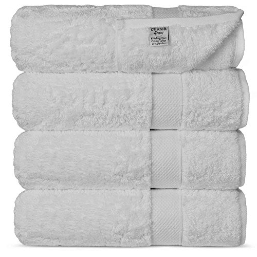 Chakir Turkish Linens Luxury Ultra Bamboo 4-Piece Bath Towel Set-Soft, Absorbent and Eco-Friendly