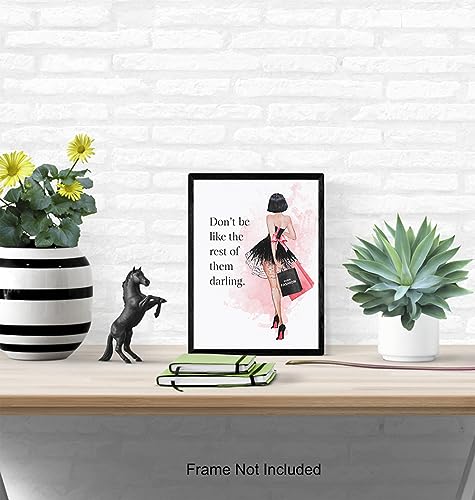 Quote Wall Art - Glam Wall Decor - Luxury Fashion Design Room Or Home Decoration - Couture Gift For Women, Fashionista, Girls Bedroom, Teen Room - Positive Inspirational Quote - Unframed #TOP4