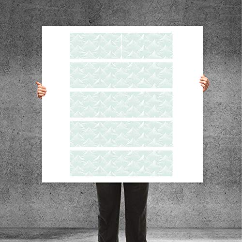 banjado® Möbelfolie selbstklebend für die IKEA Malm Kommode 6 Schubladen - Schrankfolien selbstklebend mit Motiv Strahlen Mint/Möbelfolie Malm für Kinder