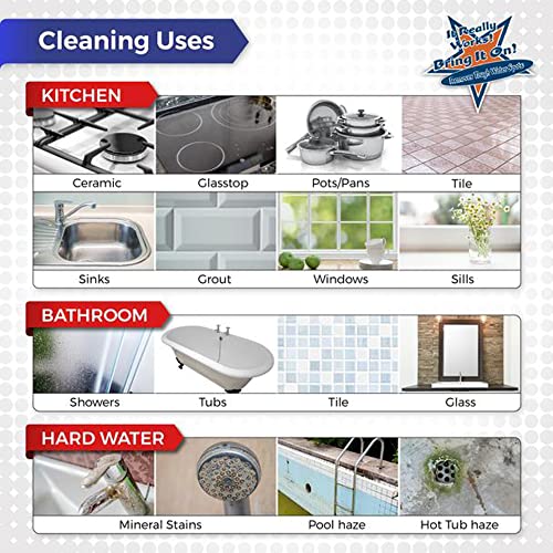 Bring It On Cleaner Hard Water Stain Remover, Shower Door Cleaner, Clean Tile And Grout, Windows, Fiberglass, Tubs, Chrome (2 Pack) #TOP2