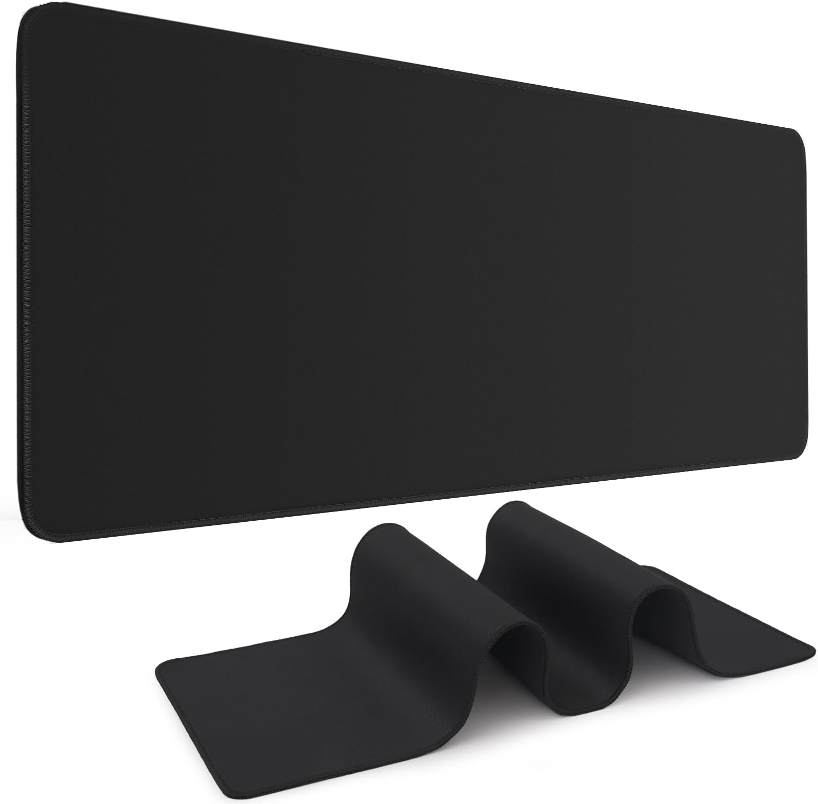 DIGSOM Black Mouse Pad Gaming Keyboard Pad 31.5 x 11.8in Large Computer Mouse Pad with Anti-Slip Rubber Base and Stitched Edges, Extended Mouse Mat for Gaming Working
