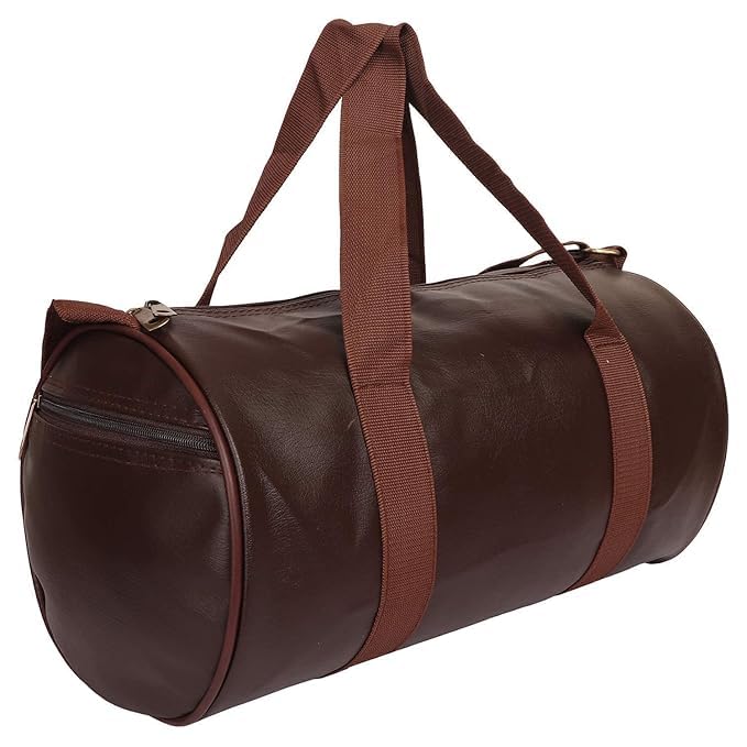 Brown Leather Duffle Bag with Shoulder Straps – Classic Travel & Gym Bag (Pack of 1)-image-17