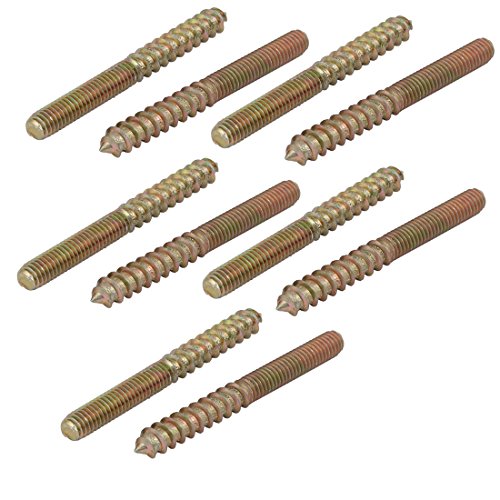 Aexit M6x60mm Carbon Home Hardware Steel Zinc Plated Hanger Bolt 10pcs Model:24as361qo75
