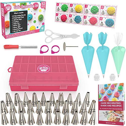 Cupcake Decorating Kit 52 Pcs Cake Decorating Kit And Cookie Decorating Kit Cake Decorating Set And Cookie Decorating Supplies With 32 Piping Tips Cake Decorating Tools Baking Decorating Kit #TOP9
