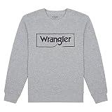 ropa wrangler 2018 100% algodón Wrangler Frame Logo Crew Sudadera, Mid Grey Melee, Small de los Hombres