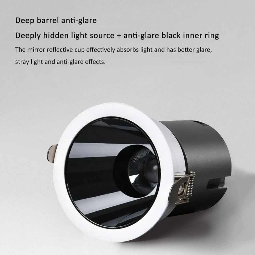 Foco De Techo Led COB De Moda, Iluminación Empotrable Led Ultrabrillante, Antideslumbrante, Sin Efecto Estroboscópico, Ultradelgado, para Uso Doméstico Y Comercial, Paque,6000k-12W