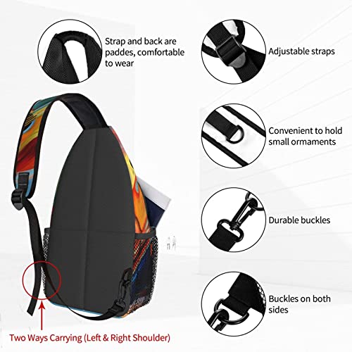 Dujiea Crossbody Backpack For Men Women Sling Bag, Vintage Violin Chest Bag Shoulder Bag Lightweight One Strap Backpack Multipurpose Travel Hiking Daypack3